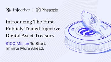Injective launches a $100M Digital Asset Treasury to expand tokenized assets and provide traditional finance access to INJ.